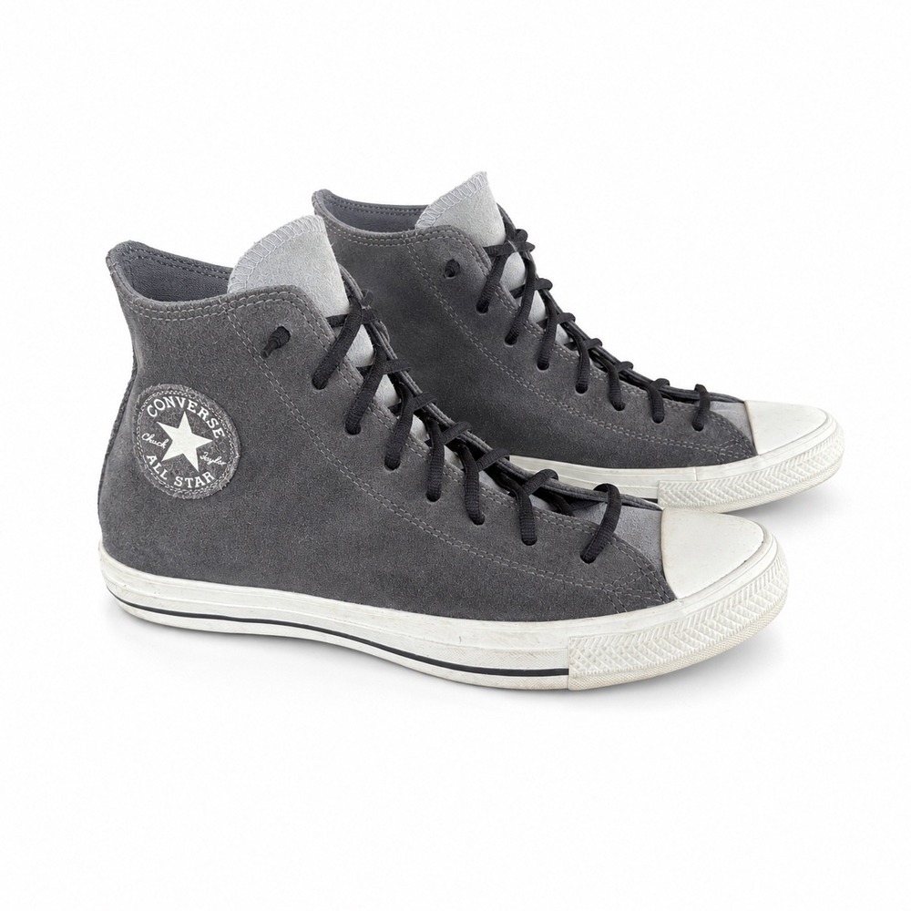 Converse Chuck Taylor All Star High Top Grey Suede Sneakers Mens 9.5 Womens 11.5